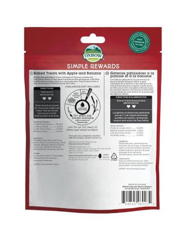 Golosinas Oxbow para Conejos y Cobayas Manzana y Plátano 85g