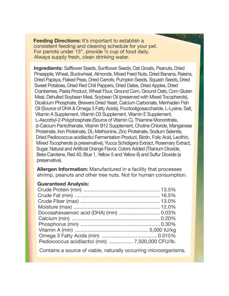 Alimento Gourmet para Aves F.M. Brown 2,27 kg para Loros