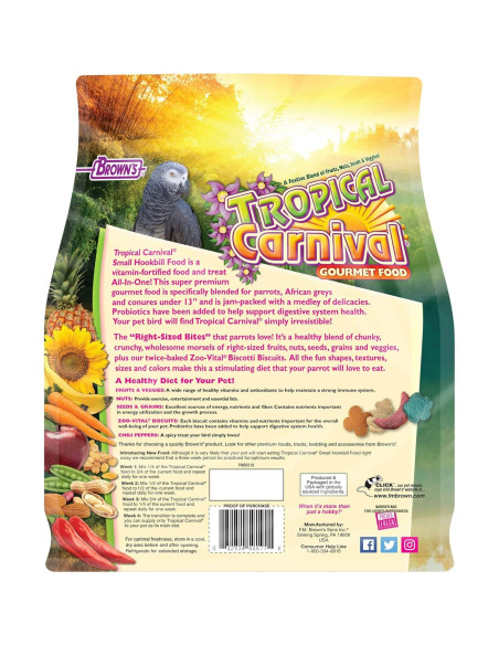 Alimento Gourmet para Aves F.M. Brown 2,27 kg para Loros