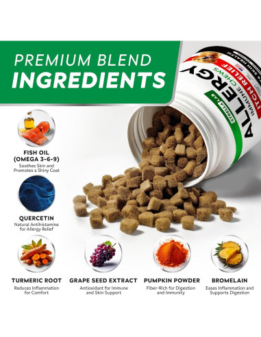 StrellaLab Masticables Antialérgicos para Perros 180 Ct