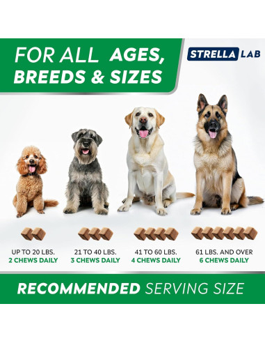 StrellaLab Masticables Antialérgicos para Perros 180 Ct