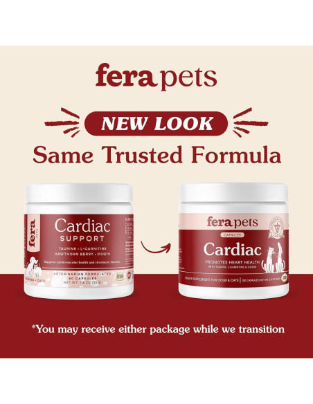 Suplemento Cardíaco Fera Pets 120 Cápsulas para Perros y Gatos