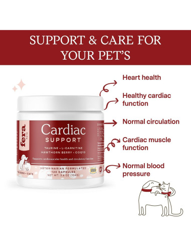 Suplemento Cardíaco Fera Pets 120 Cápsulas para Perros y Gatos