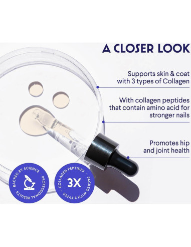 Colágeno Líquido para Perros Wonder Paws - 600 mg - Salud Articular y Piel