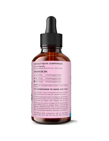 Colágeno Líquido para Perros Wonder Paws - 600 mg - Salud Articular y Piel