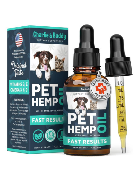 Aceite de Cáñamo Charlie & Buddy para Perros y Gatos 80ml