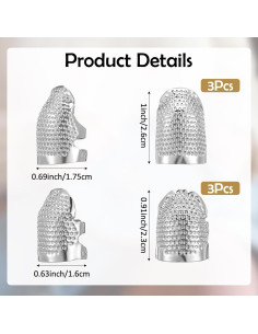 YBEATY 6 PCS Dedales Ajustables de Metal para Costura 2