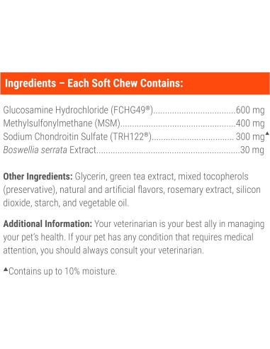 Cosequin DS Plus MSM Nutramax 60 Masticables Suaves Perros