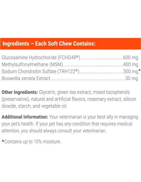 Cosequin DS Plus MSM Nutramax 60 Masticables Suaves Perros