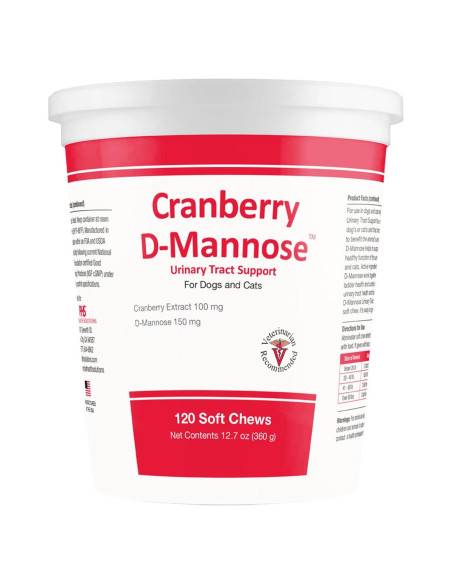 Suplemento D-Mannosa Arándano 120 Masticables para Gatos y Perros