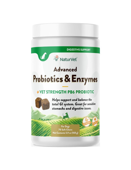 Suplemento Probioticos y Enzimas NaturVet 70 Golosinas