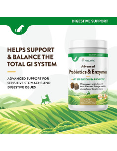 Suplemento Probioticos y Enzimas NaturVet 70 Golosinas 2