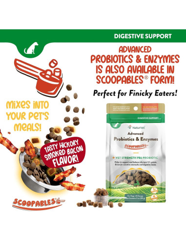 Suplemento Probioticos y Enzimas NaturVet 70 Golosinas