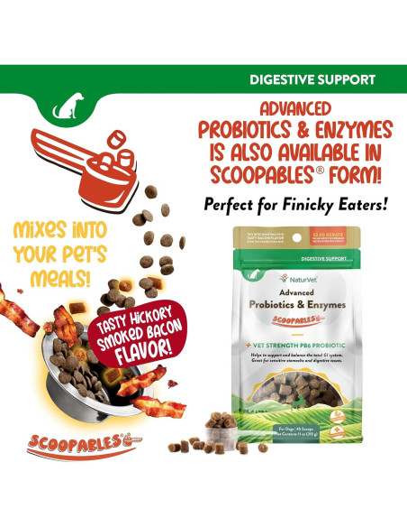 Suplemento Probioticos y Enzimas NaturVet 70 Golosinas