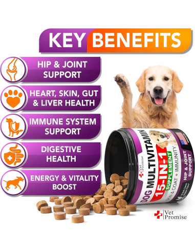 Multivitamina Masticable para Perros Vet Promise 120 Unidades