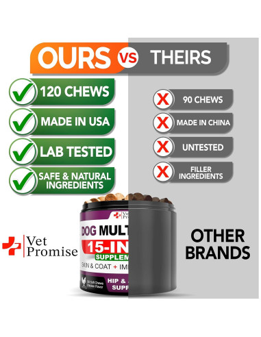 Multivitamina Masticable para Perros Vet Promise 120 Unidades