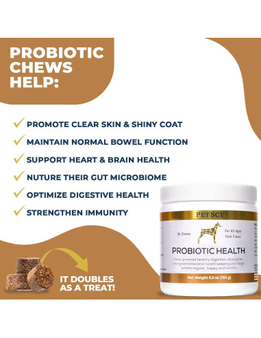 Golosinas Probioticas para Perros PetScy 30 Unidades