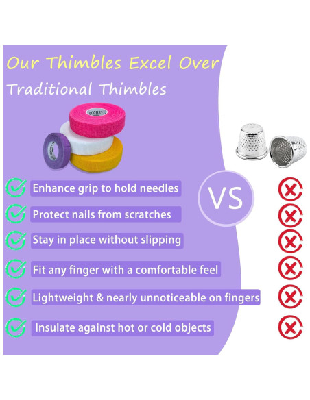 Dedales Envueltos Multicolor Gocosy 4 Paquete para Coser