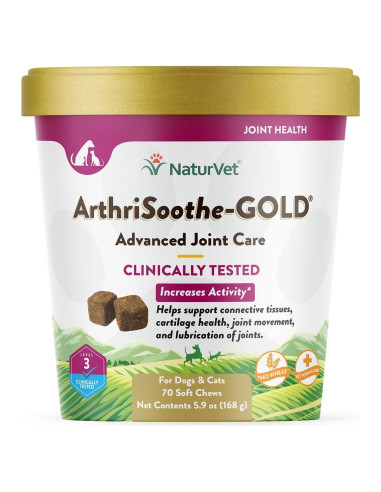 Suplemento Articular NaturVet ArthriSoothe-Gold 70 Masticables