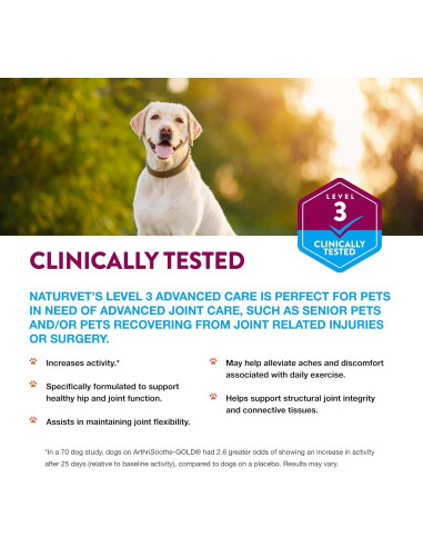 Suplemento Articular NaturVet ArthriSoothe-Gold 70 Masticables