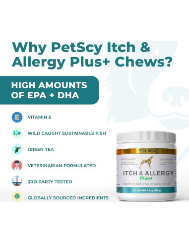 Chews para Perros Petscy Picazón y Alergia Plus 60 Unidades