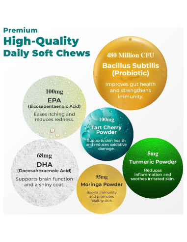 Chews para Perros Petscy Picazón y Alergia Plus 60 Unidades