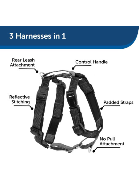 Arnés PetSafe 3 en 1 Ajustable Pequeño Negro con Correa