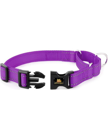 Collar Martingale Reflectante Plutus Pet M 40-50 cm Púrpura