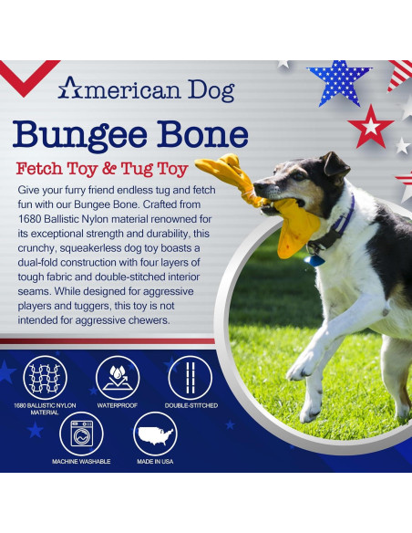 Hueso Bungee American Dog 30 cm Juguete para Perros