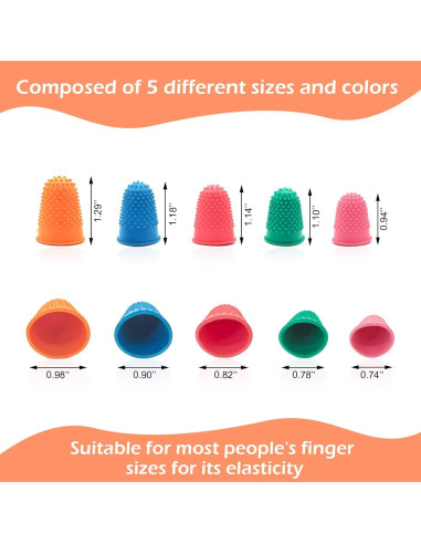 Dedales de Goma BlingKingdom 5 Piezas 5 Tamaños y Colores