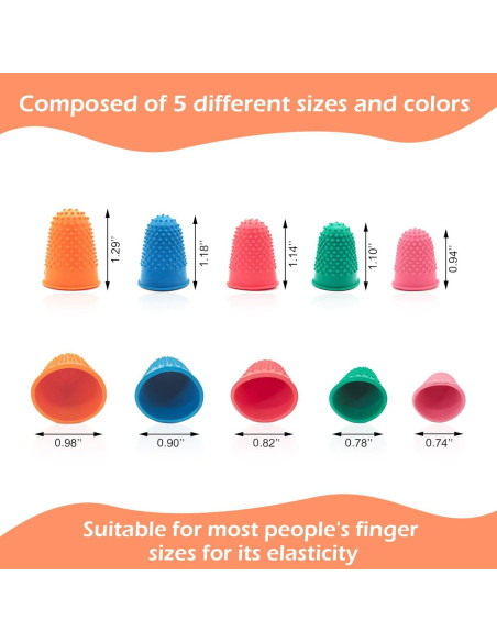 Dedales de Goma BlingKingdom 5 Piezas 5 Tamaños y Colores