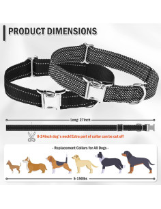 Correa de Collar para Perros ESGPET Ajustable Reflectante Negro 2