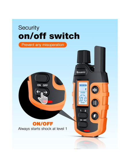 Collar de Choque Bousnic para Perros 5-120 lbs Recargable
