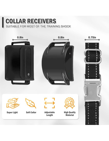 Correa de Collar para Perros ESGPET Ajustable Reflectante Negro