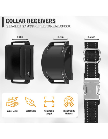 Correa de Collar para Perros ESGPET Ajustable Reflectante Negro