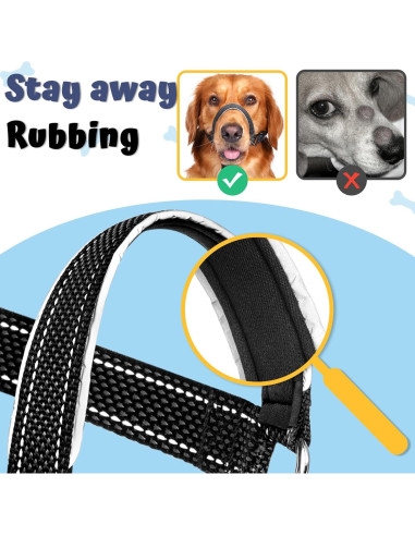 Collar de Cabeza Barkless L Negro para Perros Grandes y Medianos