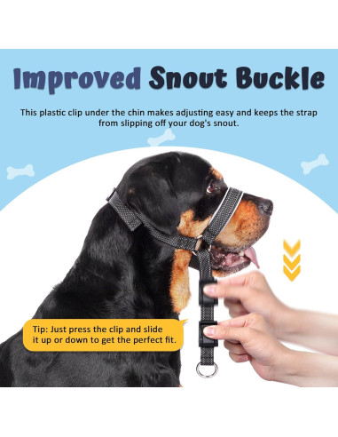 Collar de Cabeza Barkless L Negro para Perros Grandes y Medianos