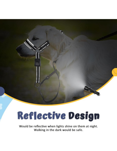 Collar de Cabeza Barkless L Negro para Perros Grandes y Medianos