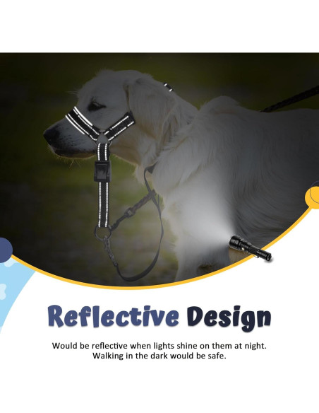 Collar de Cabeza Barkless L Negro para Perros Grandes y Medianos