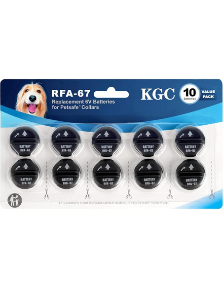 Paquete de 10 Baterías RFA-67 6V KGC para Collares PetSafe