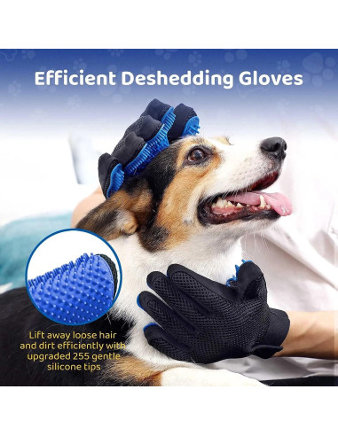 Guantes de Aseo para Mascotas DuDu Bear 2024 Azul Grande