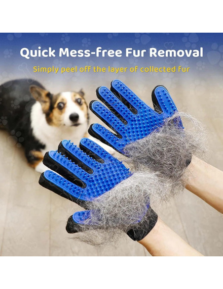 Guantes de Aseo para Mascotas DuDu Bear 2024 Azul Grande