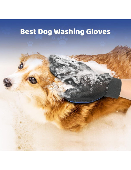 Guantes de Aseo para Mascotas DuDu Bear 2024 Azul Grande