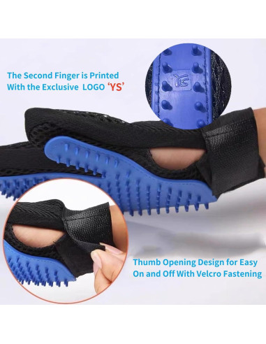 Guantes de Aseo para Mascotas DuDu Bear 2024 Azul Grande