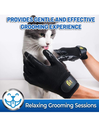 Guantes de Aseo para Mascotas Pet Magasin Mediano Negro