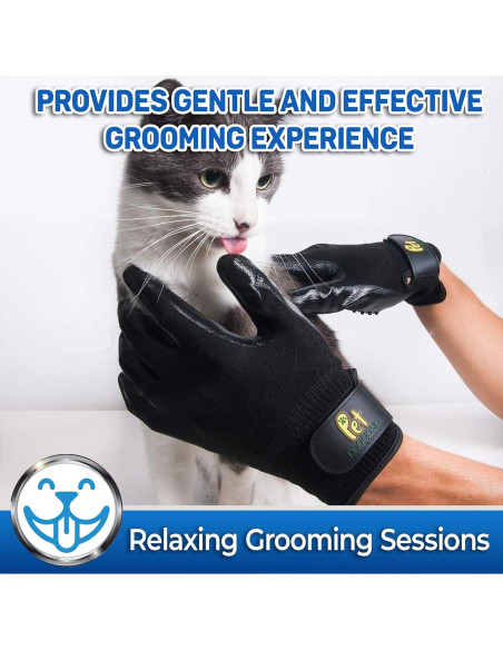 Guantes de Aseo para Mascotas Pet Magasin Mediano Negro