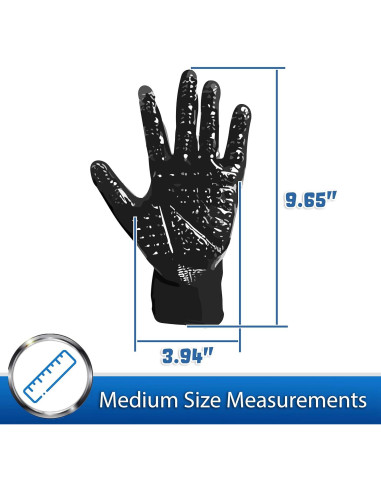 Guantes de Aseo para Mascotas Pet Magasin Mediano Negro