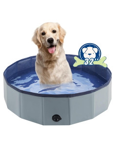 Piscina Plegable para Perros Eooqi 32x8 Pulgadas Azul