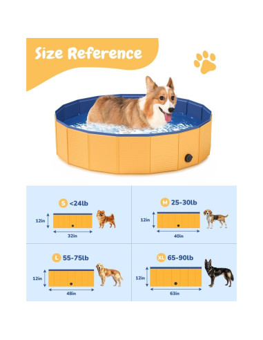 Piscina Plegable para Perros Desoxivi 160 cm Antideslizante