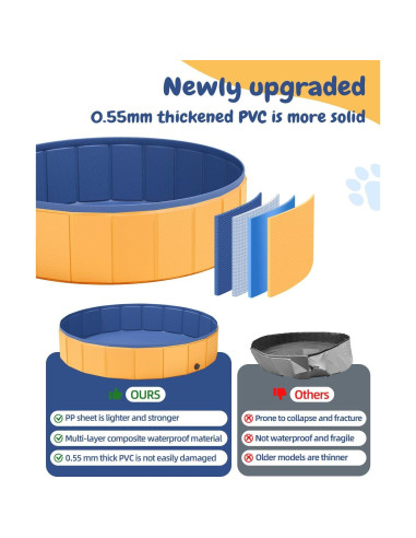 Piscina Plegable para Perros Desoxivi 160 cm Antideslizante